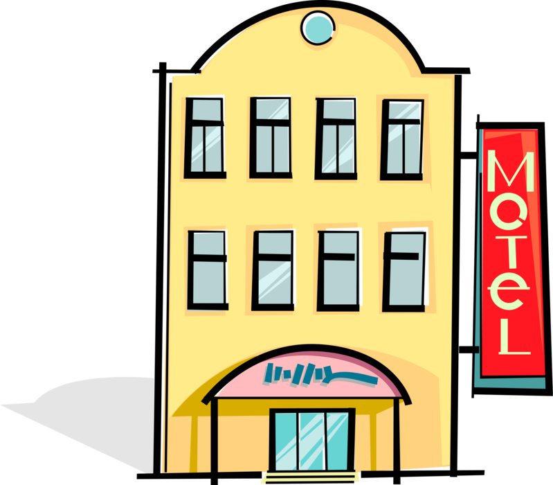 Vector Illustration Of Motel Roadside Motor Hotel Provides - Business (799x700)