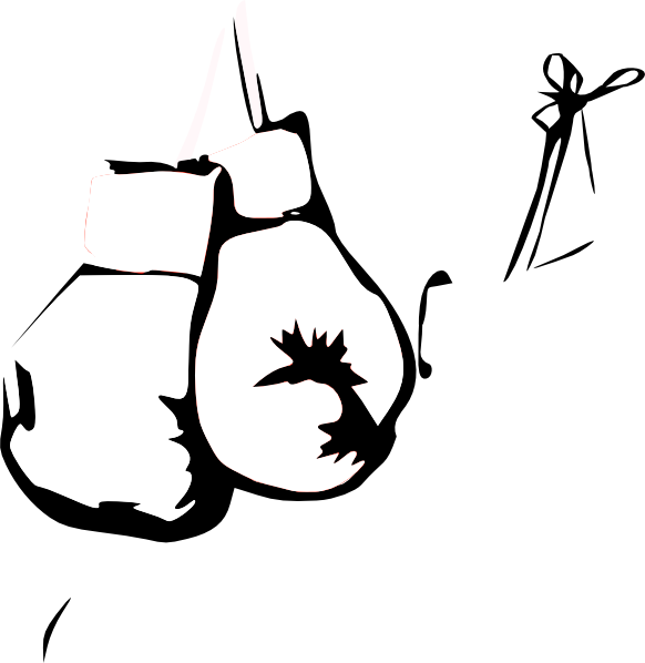 Mitten Clipart Black And White Download - Boxing Gloves Clip Art (582x598)