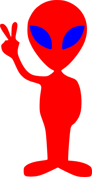 Alien Clip Art At Clkercom Vector Online Royalty Free - Alien Holding Up Peace Sign (312x599)