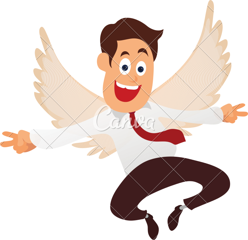 Cartoon Character Of A Cheerful Businessman Vector - Royalty-free (800x773)