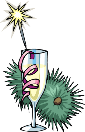 Champagne Glass For New Years Party Clip Art Download - Mensagem De Ano Novo Atrasado (279x432)