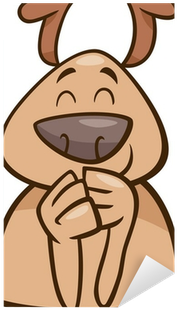 Mood Cheerful Dog Cartoon Illustration Sticker • Pixers® - Vector Graphics (400x400)