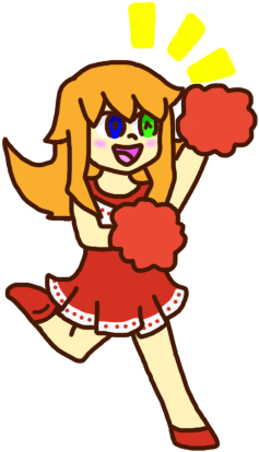 Collab Cheerful Cheerleader By Judgement Senpai - Cartoon (650x650)