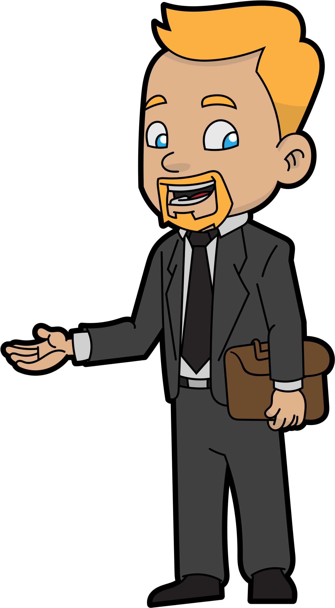 A Cheerful Cartoon Businessman - Bussinesman Svg (816x1056)