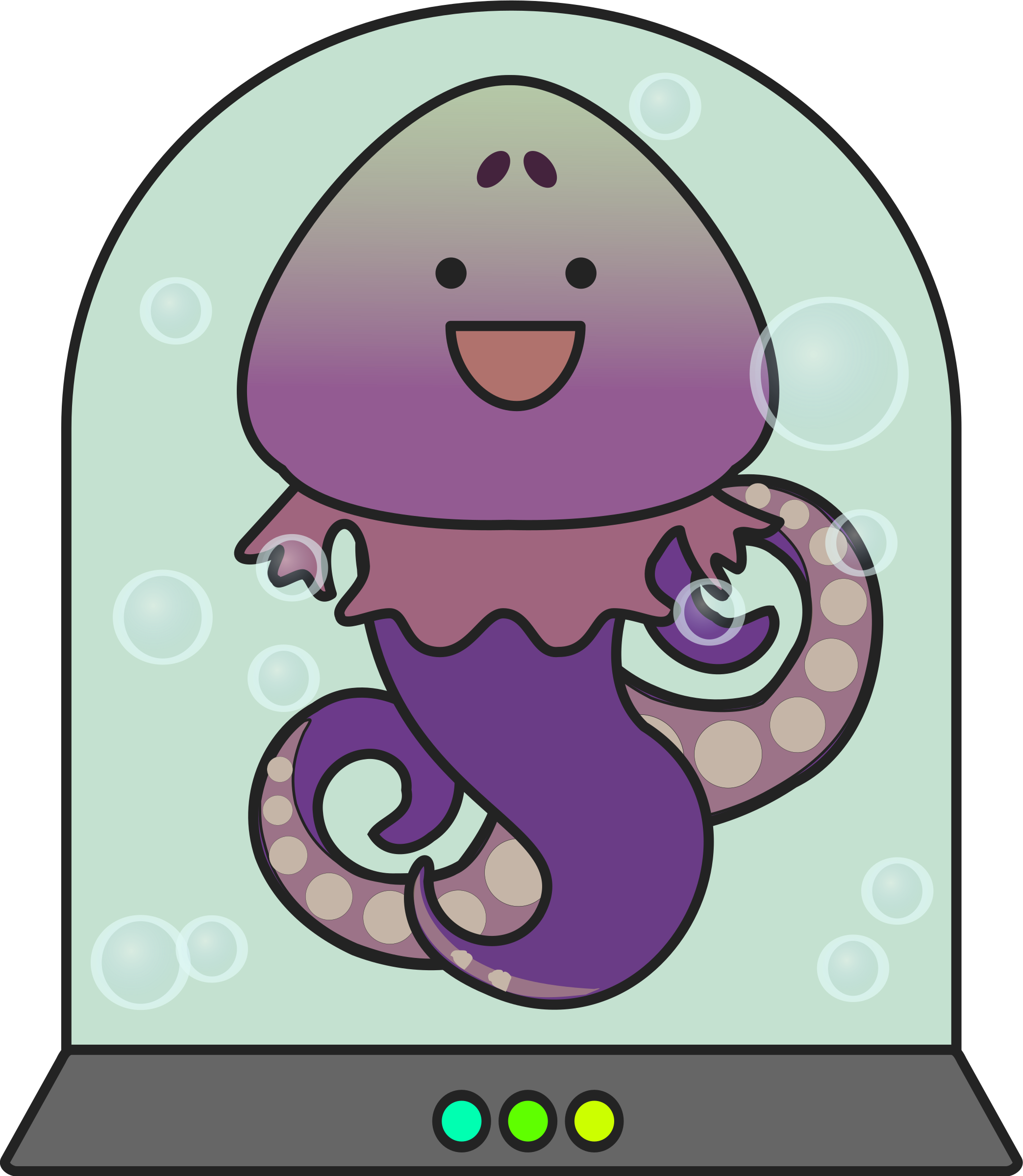 Cheerful Alien Squid Monster Version 2 - Squid (2087x2400)