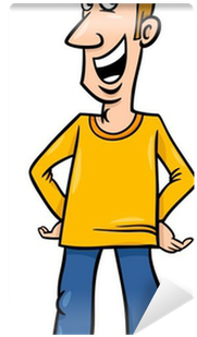 Cheerful Man Cartoon Illustration Wall Mural • Pixers® - Illustration (400x400)