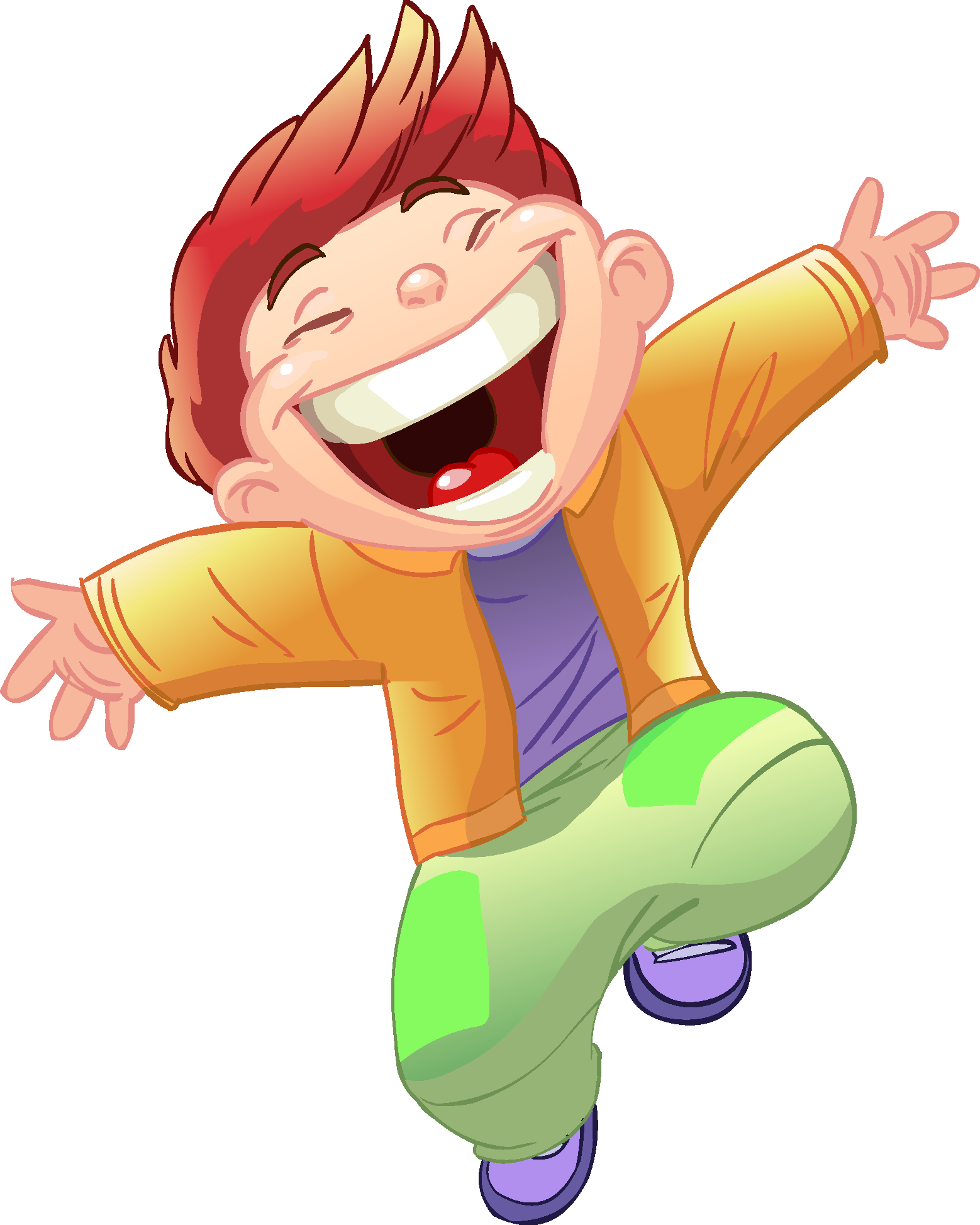Cartoon Children, Kids, People - Happy Little Boy Animation (1558x1947)