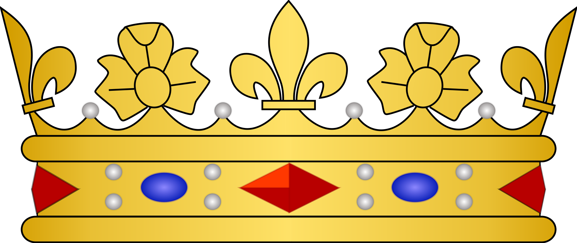 French Heraldic Crowns - Prince Crown Cut Out (2000x843)