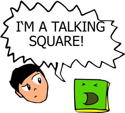Iâ€™m A Talking Square By Harlequin - Thanks Animation (415x370)