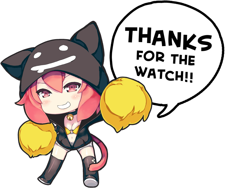 50 Watcher Milestone Chibi Neko Noire 2p Thank U By - Thanks For Watching Anime (800x669)