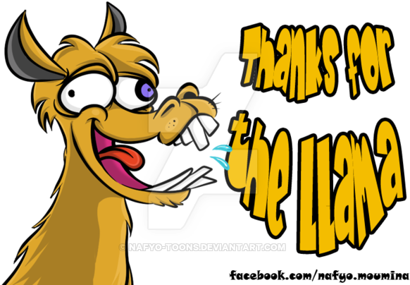 Thanks For The Llama Badge By Nafyo-toons - Epic Thanks For Watching (600x408)