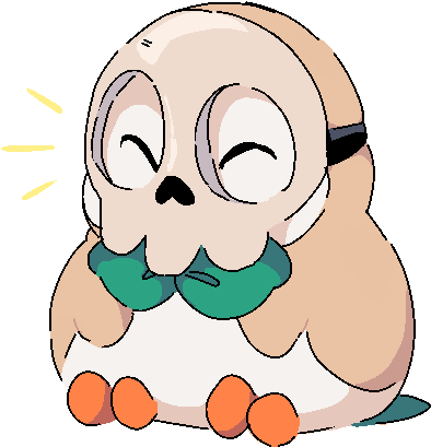 Spoopy Thank Mr Skeltal Rowlet - Cartoon (437x459)