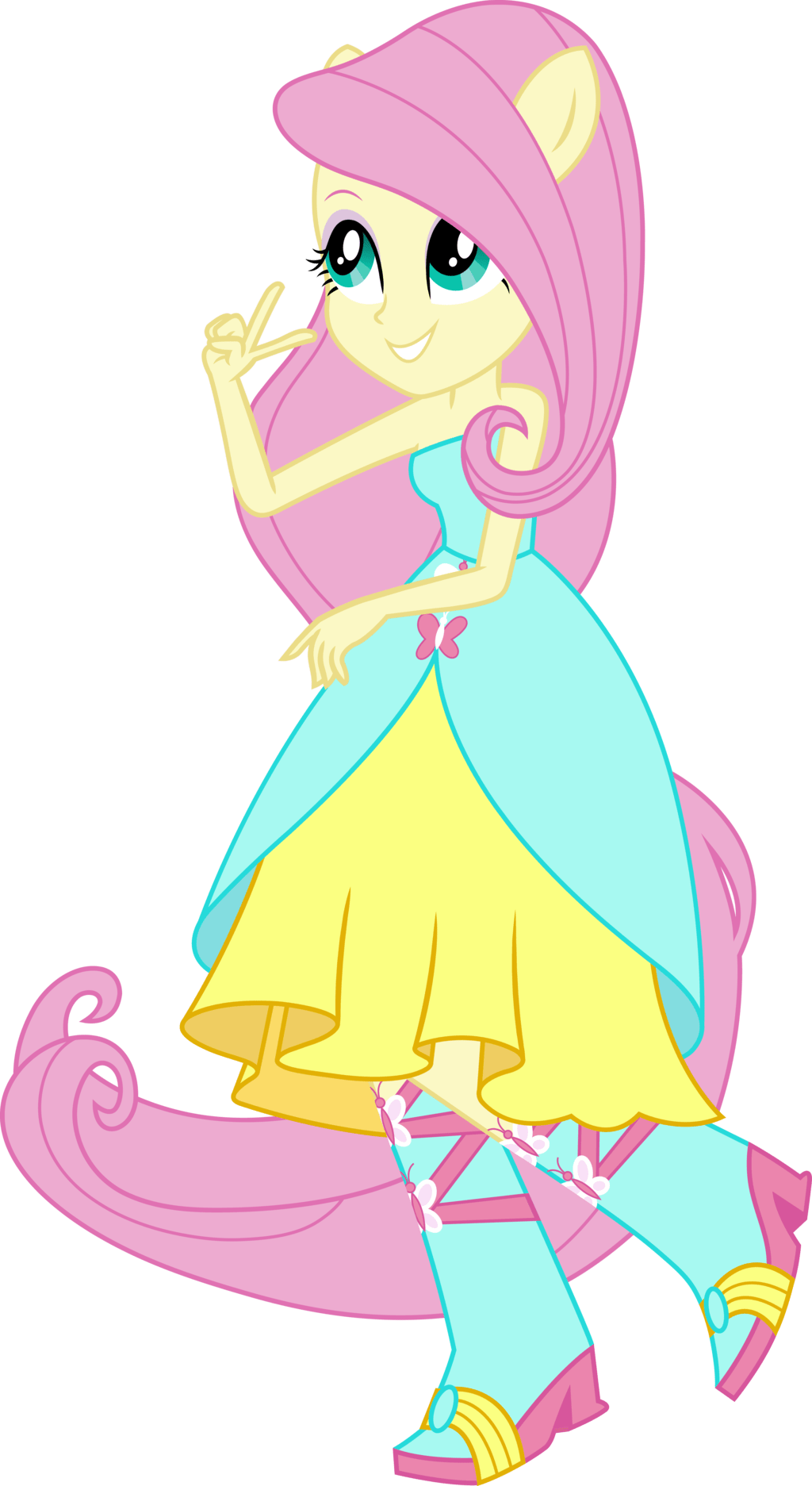 Rainbow Dash Human Equestria Girls Dress Download - Fluttershy Equestria Girls Dress (1024x1873)