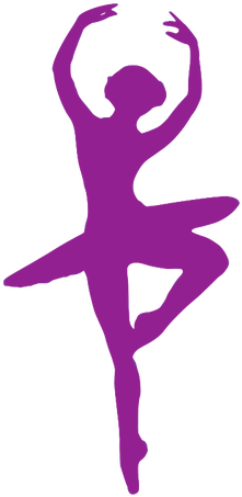 Purple Ballerina Dancing Public Domain Vectors - Silhouette Danseuse (268x500)