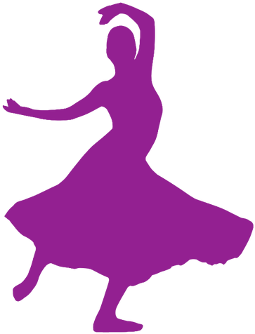 Purple Flamenco Dancer - Silhouette (386x500)