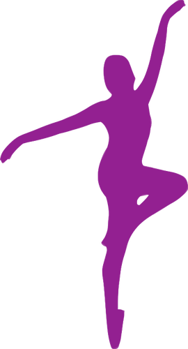 Posing Purple Ballerina - Majorette Silhouette (270x500)