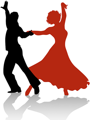Dancing With Purpose - Ballroom Dancing Silhouette Swing (384x426)
