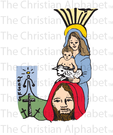 J Stands For Jesus - Cartoon (421x464)