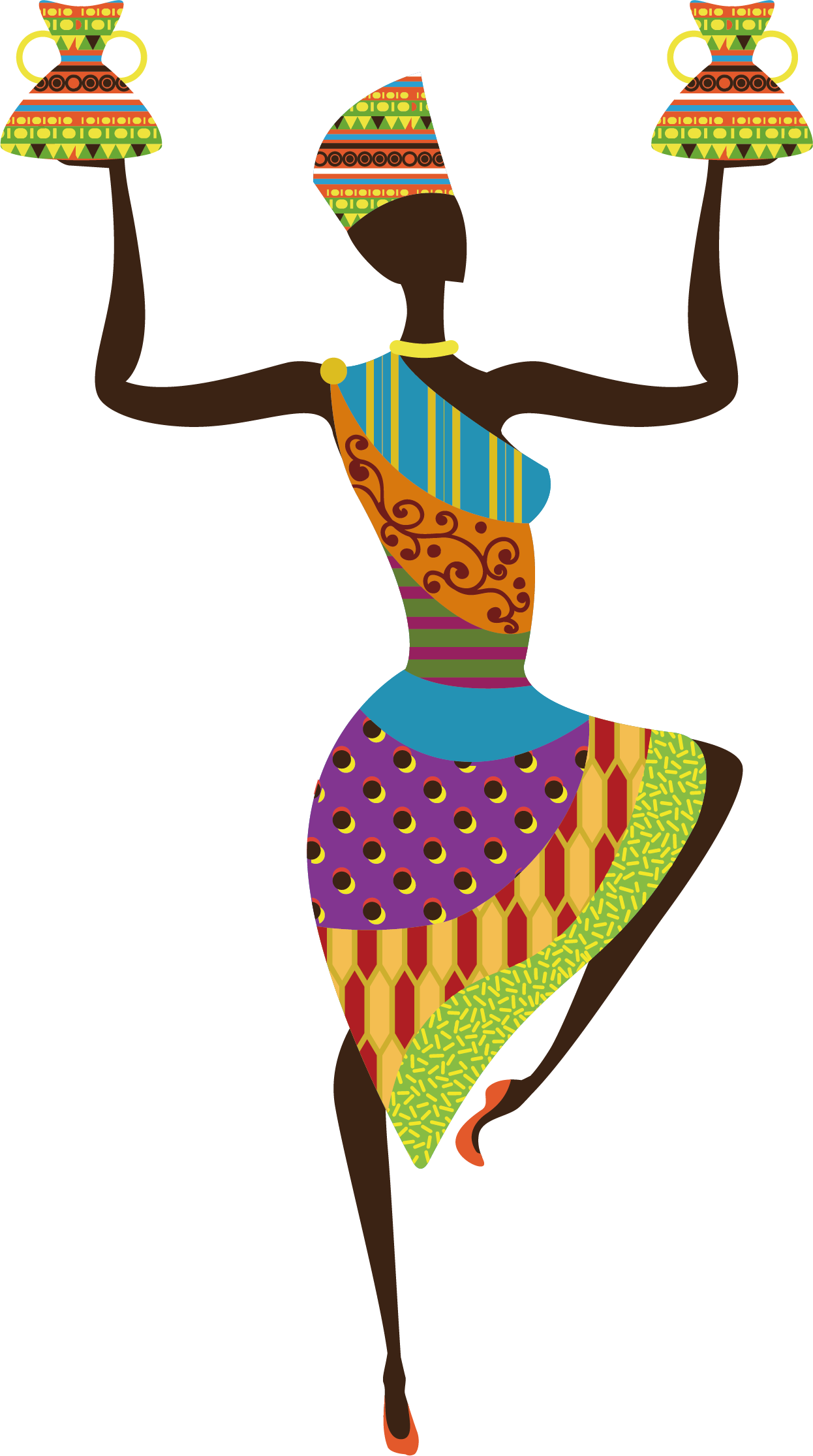 Africans African Art - Traditional African Ladies Clip Art (1246x2230)