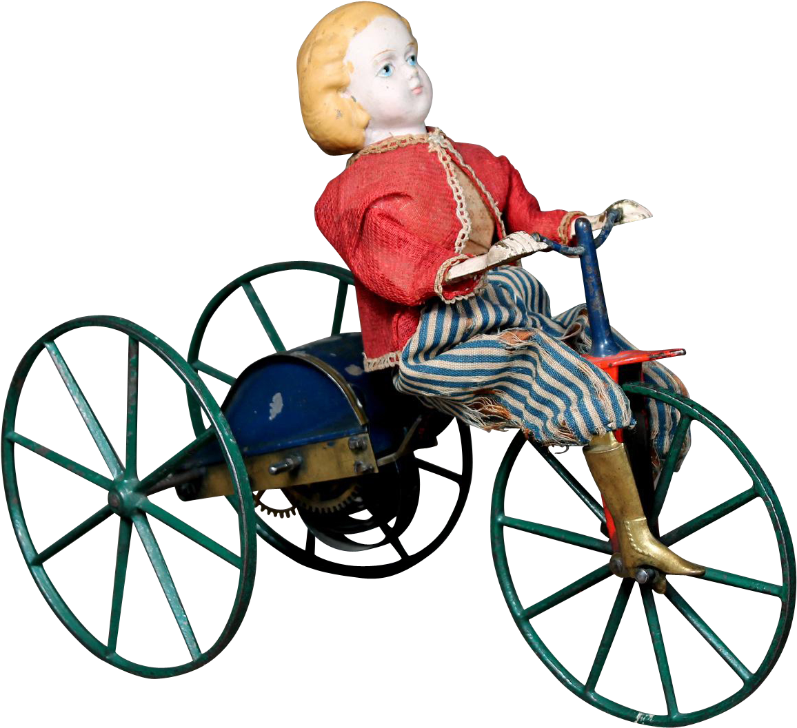 American Patented Mechanical Toy "girl On Velocipede" - Baby (1155x1155)
