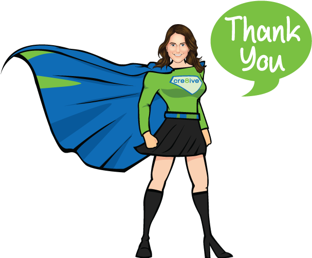 Thank-you - Super Woman Cartoon (650x511)