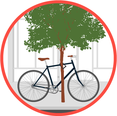 A Bike Locked To A Tree - My Own Two Wheels: Back (420x400)