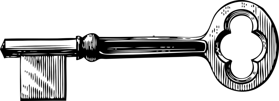 Illustration Of A Key - Skeleton Key Clip Art (958x348)