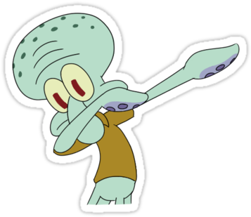 F2u Squidward Dab Sticker By Violeta-adopts - Squidward Dab Png (375x360)