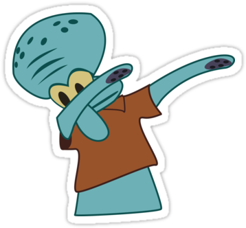 "squidward Dab" Stickers By Sweetslay Redbubble - Squidward Dab Jpg (375x360)