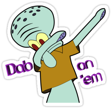 "dabbing Squidward" Stickers By Toptrenddesigns Redbubble - Squidward As A Baby (375x360)
