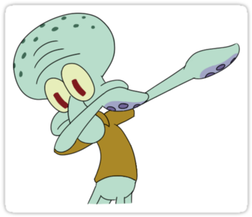 "squidward Dab" Stickers By Meganbxiley Redbubble - Squidward Dab (375x360)