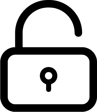Lock Open - Password Icon White Png (326x376)
