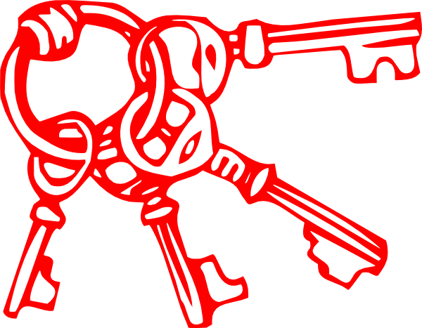 Key Clipart Red - Key Clip Art (600x467)