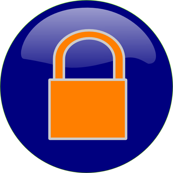 Orange Padlock Clip Art At Clker - Clip Art (600x600)