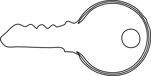 Key Line Art - Outline Of A Key (512x258)