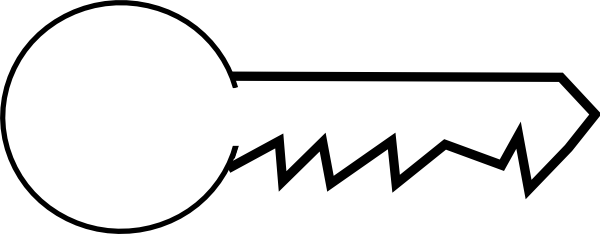 Large Key Icon Clip Art - Key (600x234)