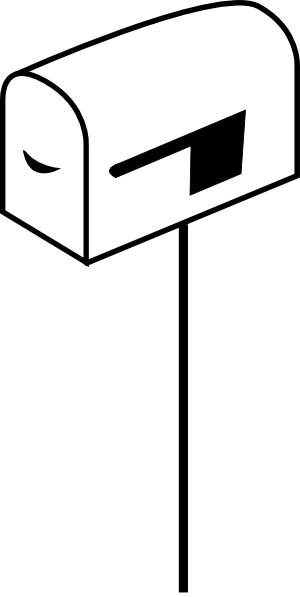 Mail Box Clip Art Black & White (300x597)
