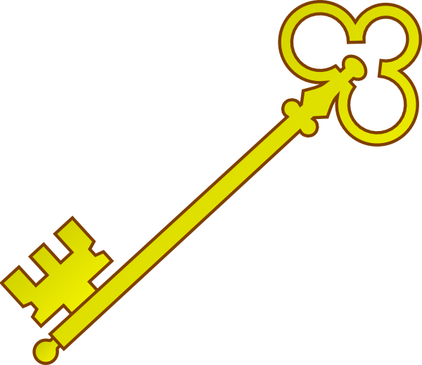 Gold Olde Key Clip Art At Clker - Old Key Clip Art (600x518)