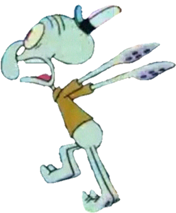 Feel Free To Use Running Squidward For Whatever - Squidward Running Transparent (377x445)
