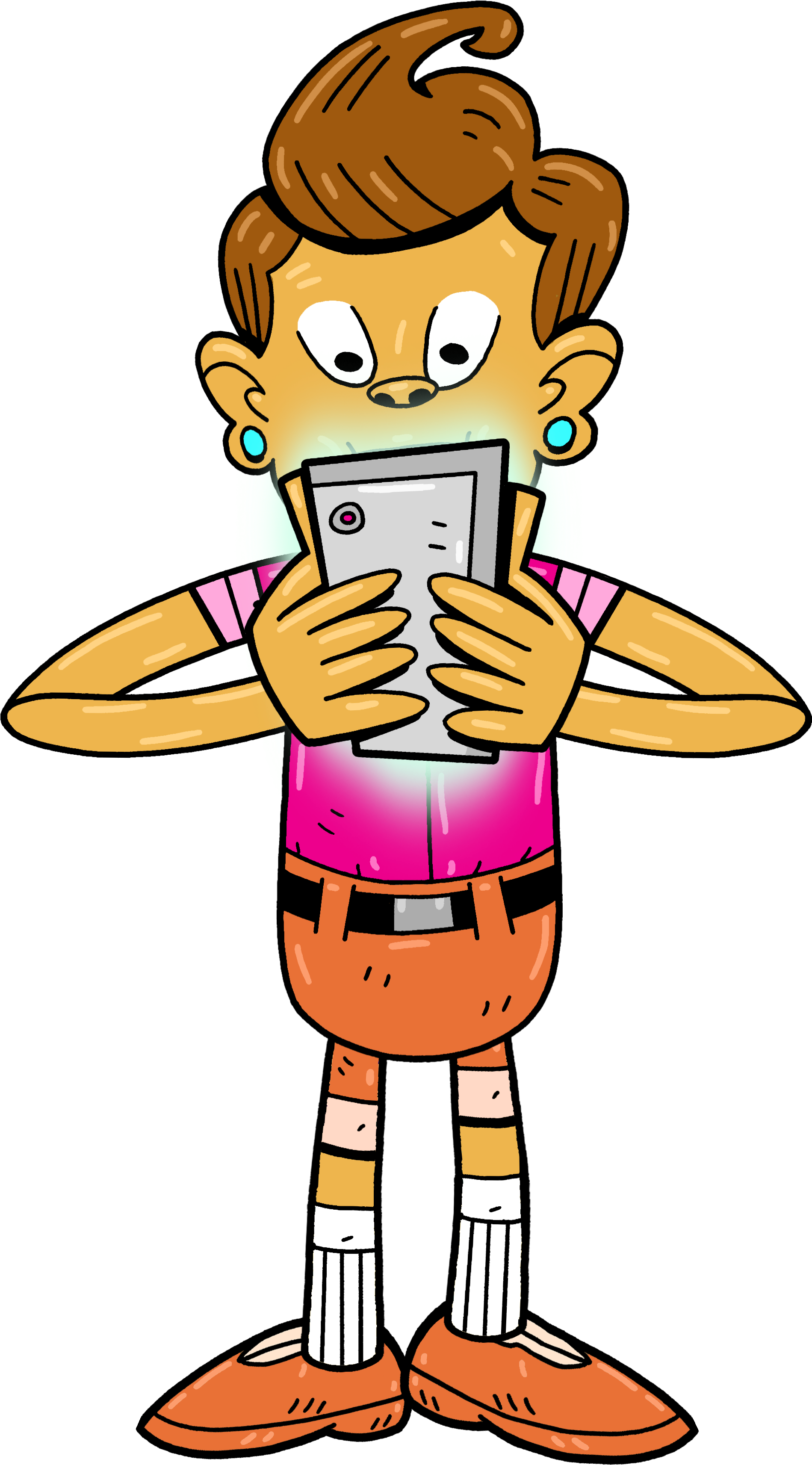 Texting Person, Textingus Idiotus - Person Texting Clipart Png (1903x3432)