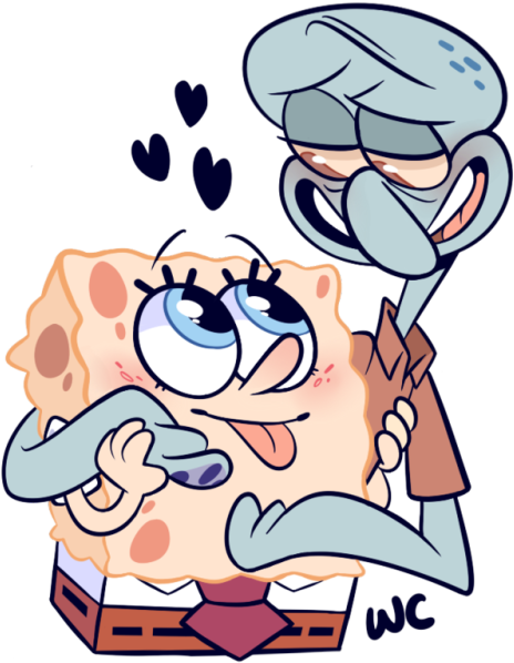 Spongebob X Squidward Tumblr - Spongebob X Squidward Cute (500x698)