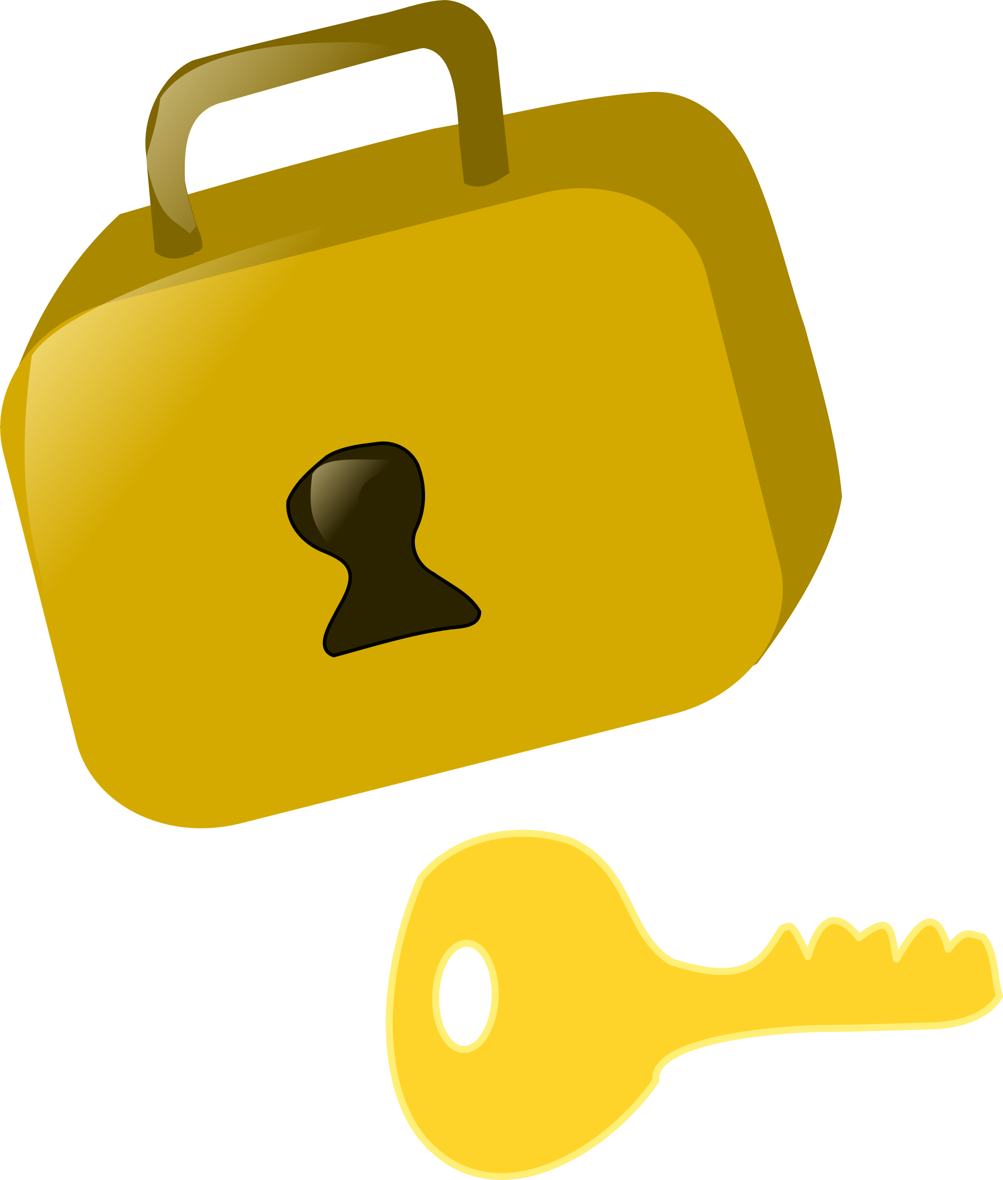 Key Clipart Yellow - Lock And Key Clip Art (2041x2400)