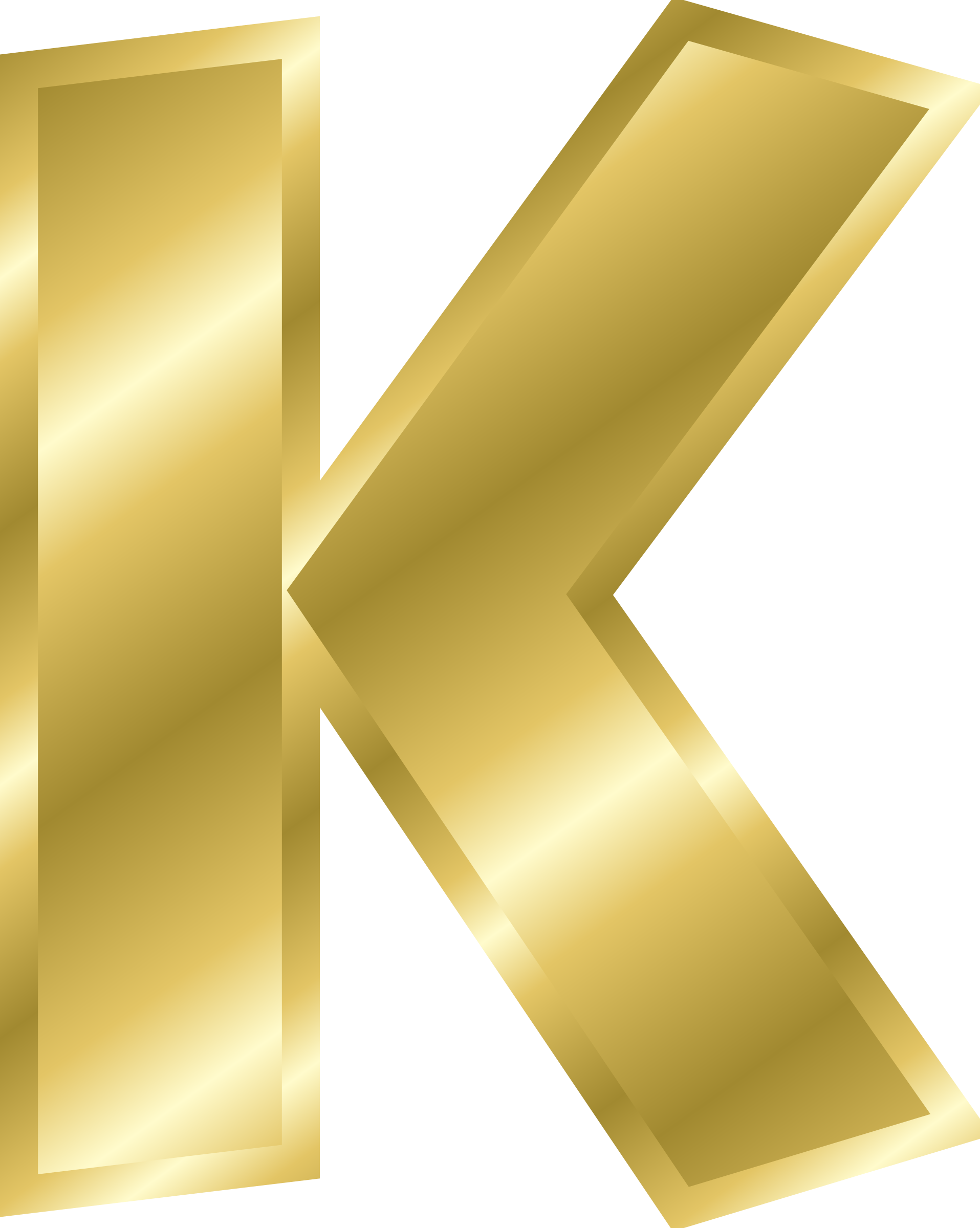 Golden Clipart Alphabet - Letter K In Gold (1915x2400)