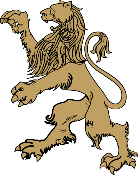Gold Lion Clip Art - Lion Clip Art (468x592)
