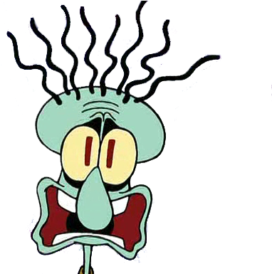 Squidward Yelling At Spongebob And Patrick For Kids - Squidward Screaming Transparent (512x384)