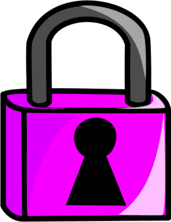 Lock Clipart - Pink Lock Clipart (600x779)