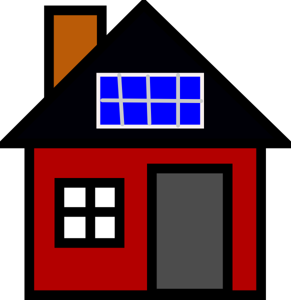 House With Solar Panel Clip Art At Clkercom Vector - House Made By Shapes (582x600)