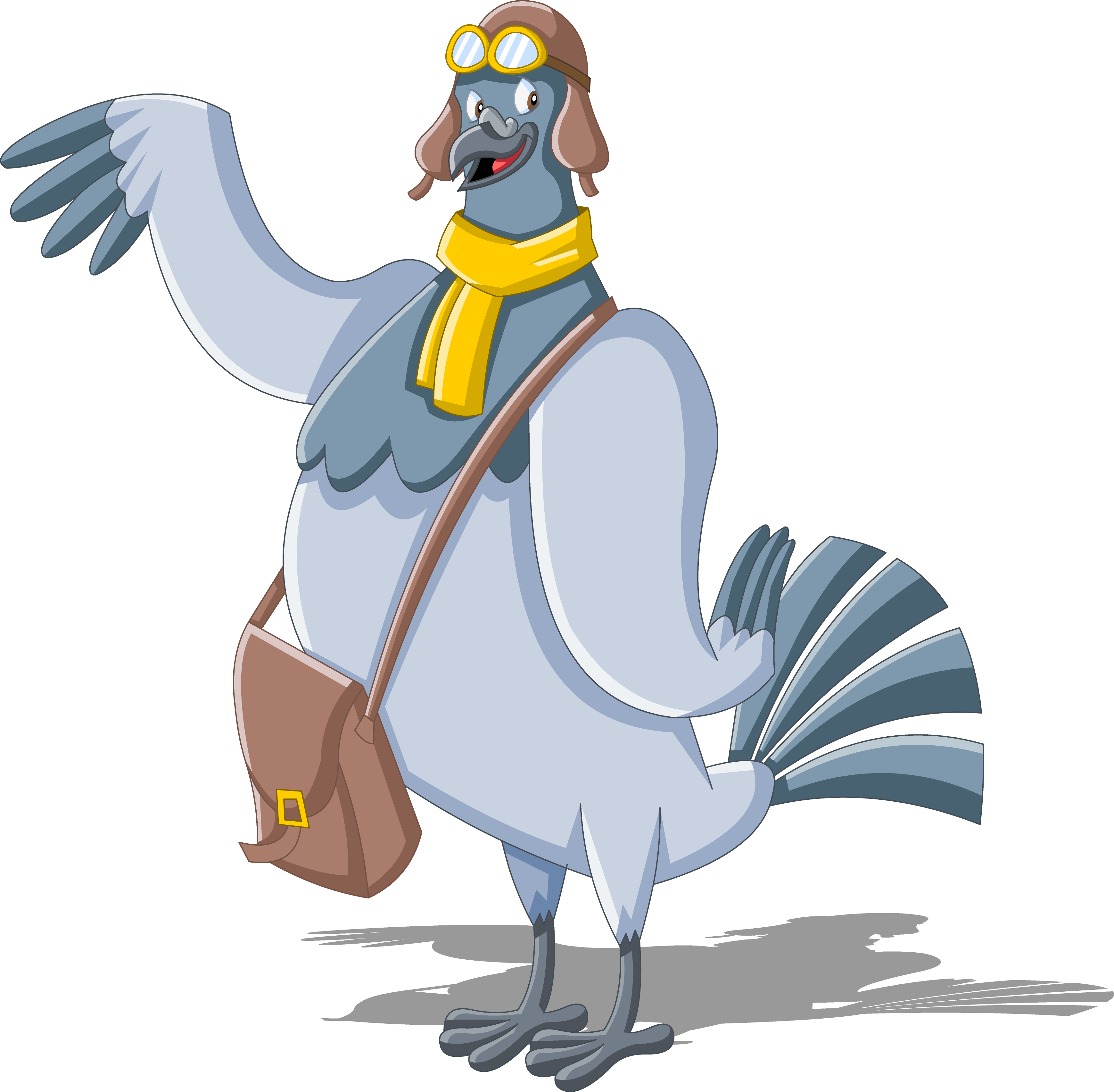 Homing Pigeon Mail Carrier Cartoon Clip Art - Pigeon Voyageur Dessin Animé (3477x3408)