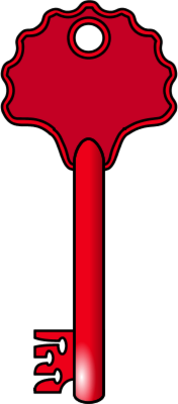 Key Vector Clip Art - Red Key Clip Art (600x1364)
