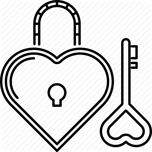 Day, Heart, Key, Lock, Love, Relationship, Valentine - Lock Heart Outline Png (512x512)